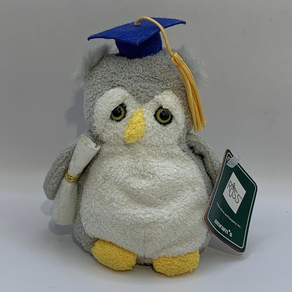 Russ 5” Hootie the Graduation Plush Stuffed Owl with Hat & Diploma